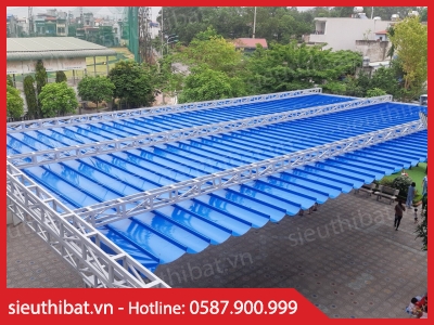 Hoàn thiện công trình lắp đặt mái xếp khách hàng Tân Phú