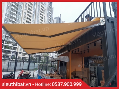 Lắp mái hiên cho quán trà sữa ở Tân Bình