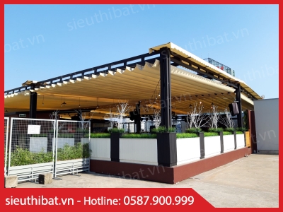 Mô hình bạt mái xếp cho quán cafe ngoài trời